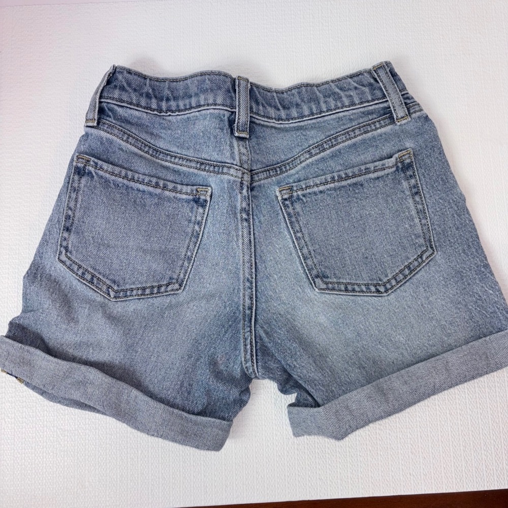 Old Navy Girls Denim Jean Shorts Size 10 High-Rise Built-In Tough Cuffed - Picture 2 of 3